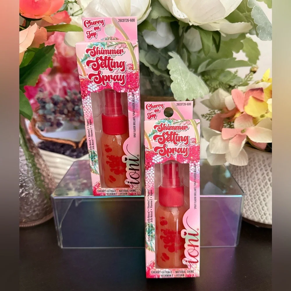 🆕🍒 IONI LIMITED EDITION CHERRY ON TOP SHIMMER SETTING SPRAY SET OF 2. BRAND NEW